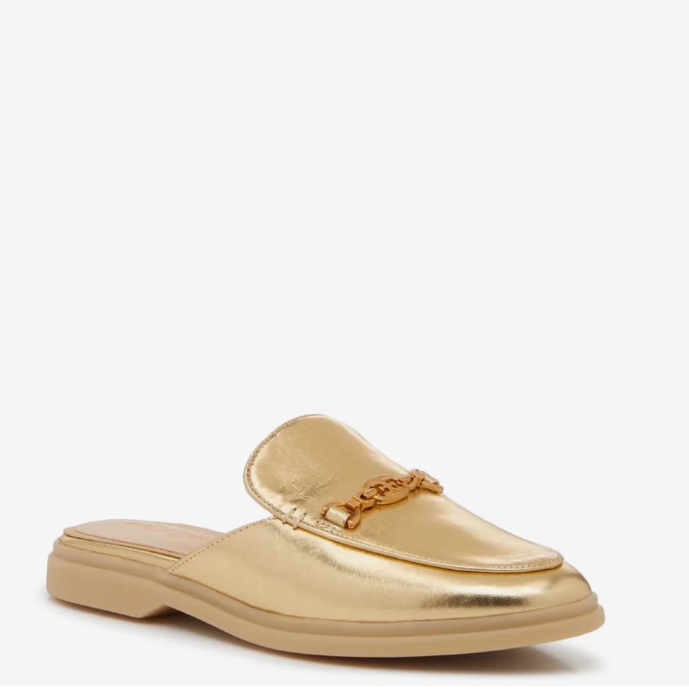 Sam Edelman Kira Gold Metallic Chain Mule